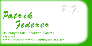 patrik federer business card
